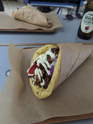 Mushroom Gyros at Vegan Beat in Athens