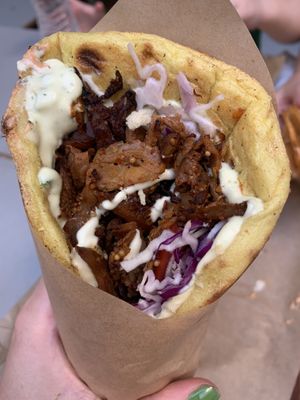 Space gyros (mushroom)  at Vegan Beat in Athens