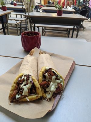 Never enough space gyros at Vegan Beat in Athens