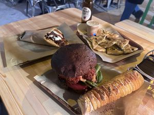 Cauliflower burger/humis/wrap  at Vegan Beat in Athens