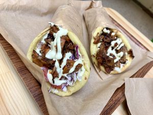 Mushroom gyros  at Vegan Beat in Athens