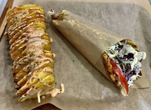 Space Gyros and Spiral Fries  #Veganuary at Vegan Beat in Athens