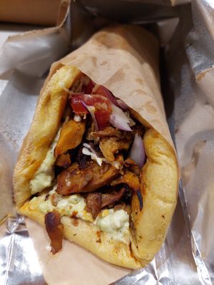 space gyros at Vegan Beat in Athens