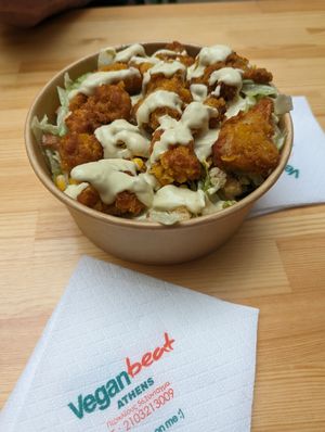 Caesar salad with crunchy cauliflower at Vegan Beat in Athens