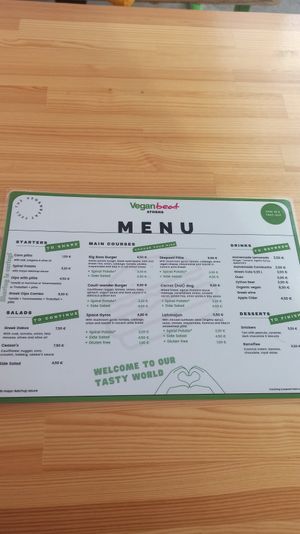 Menù at Vegan Beat in Athens