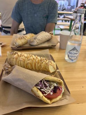 Gyro and potato   at Vegan Beat in Athens