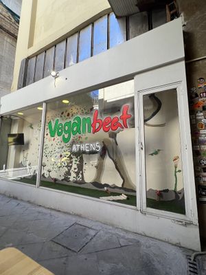 Sign  at Vegan Beat in Athens