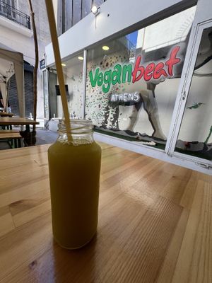 Ginger lemonade   at Vegan Beat in Athens