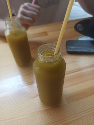 Homemade lemonade at Vegan Beat in Athens