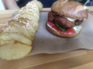 Cauli burger at Vegan Beat in Athens