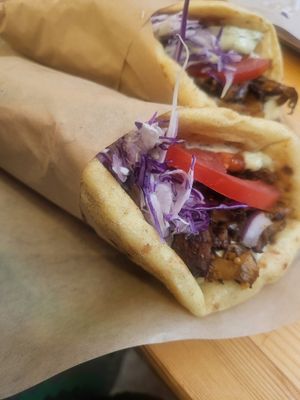 Vegan souvlaki at Vegan Beat in Athens