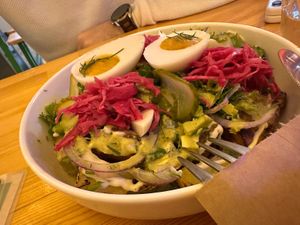 Potato egg salad #Veganuary at Vegan Beat in Athens