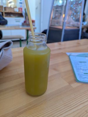 Homemade lemonade at Vegan Beat in Athens