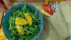Side Salat and Space Gyros at Vegan Beat in Athens