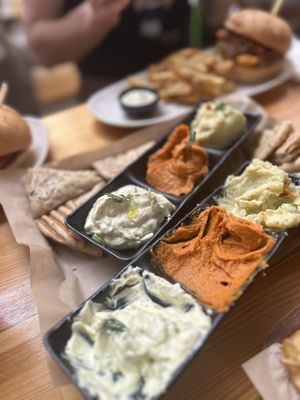 Greek dip combo   at Vegan Beat in Athens