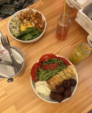 “Eat like a greek” and “Meatballs"  at Vegan Beat in Athens