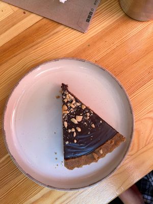 Snickers Tart at Vegan Beat in Athens