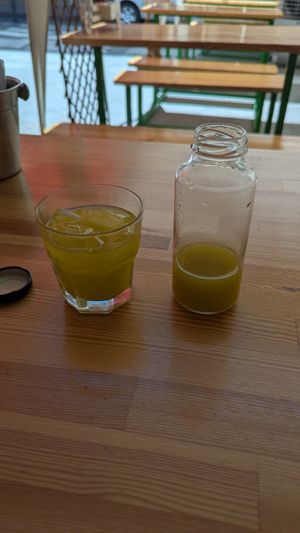 Homemade lemonade at Vegan Beat in Athens