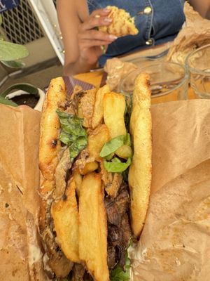Space Gyros and in the distance the Chick n gyros - have to came back for the other stuff  at Rhino Vegan Beat in Athens