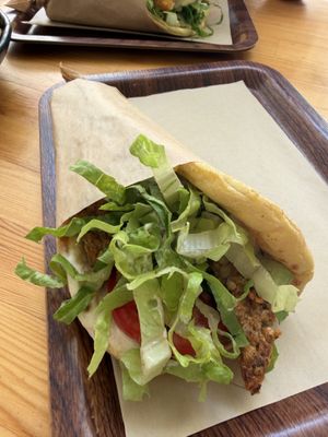 The Iron Rhino Wrap souvlaki wrap  at Rhino Vegan Beat in Athens