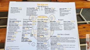 Menu at Rhino Vegan Beat in Athens