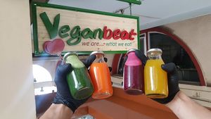 cold pressed juices at Vegan Beat in Athens