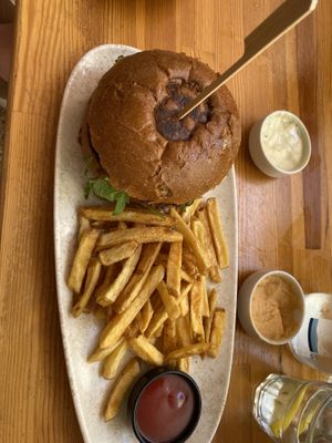 Rhino burger  at Rhino Vegan Beat in Athens