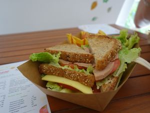 Club sandwich   at Vegan Beat in Athens