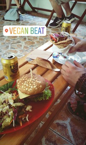 Excellellent burger and gyros at Vegan Beat in Athens