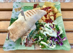 This was the Veggie Ball Tortilla. It was ok, nothing crazy. 3.5/5 at Vegan Beat in Athens