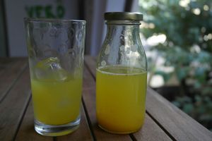 Fresh lemonade at Vegan Beat in Athens