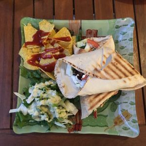 Delicious Nuggets in a wrap at Vegan Beat in Athens