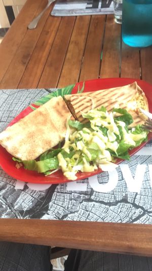 Lahmajoun tortilla at Vegan Beat in Athens