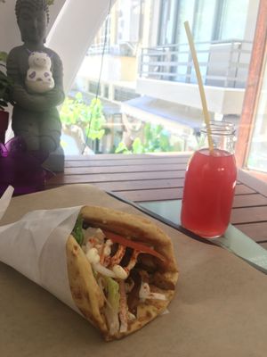 Mushroom gyros at Vegan Beat in Athens
