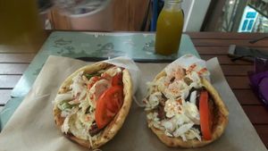 Vegan gyros at Vegan Beat in Athens