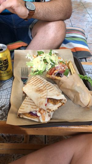 Tortilla and gyros, delicious!  at Vegan Beat in Athens