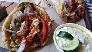 Mushroom gyros at Vegan Beat in Athens