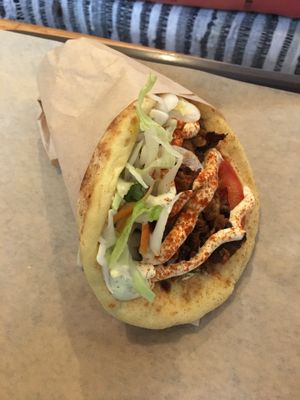 Mushroom gyros at Vegan Beat in Athens