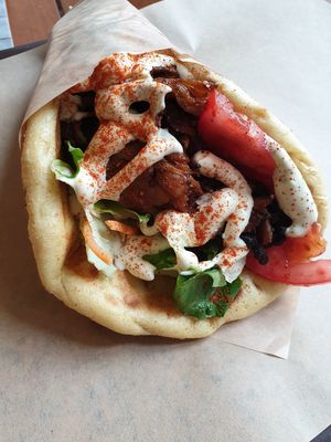 Gyros pita at Vegan Beat in Athens