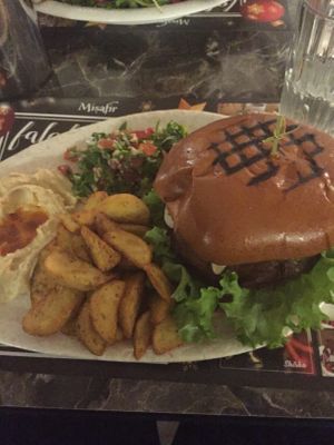 Vegan falafel burger  at Vegan Beat in Athens