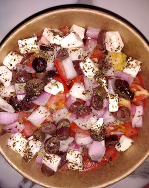 Dakos salad at Vegan Beat in Athens