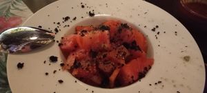 Tomato with black garlic at El Escondite de Conil - Maybe closed in Conil De La Frontera