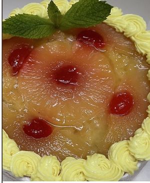 Pineapple upside-down cake  at Vegan Delights by Lisa-Ann in Whitby