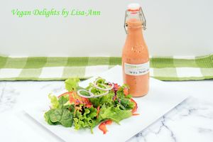In-house salad dressings  at Vegan Delights by Lisa-Ann in Whitby