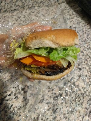 Veggie burger at Vegan Delights by Lisa-Ann in Whitby