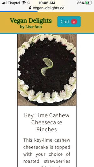 Cashew Cheesecakes at Vegan Delights by Lisa-Ann in Whitby