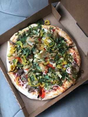 Veg pizza 2 go at Pie Five Pizza in Branson