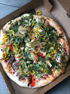 Veg pizza 2 go at Pie Five Pizza in Branson