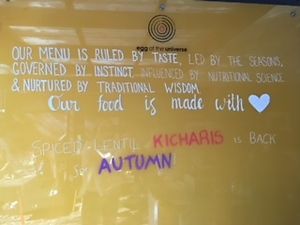 The menu changes with the seasons at Egg Of The Universe in Rozelle