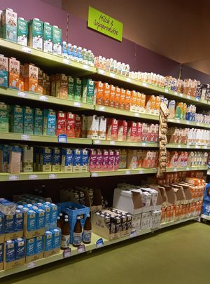 plant milk at Alnatura in Leipzig